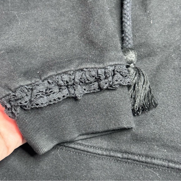 ANTHROPOLOGIE AKEMI + KIN Embellished Sweatshirt. Size S Black & Pink - Picture 5 of 7